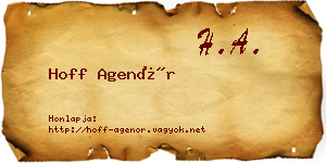 Hoff Agenór névjegykártya